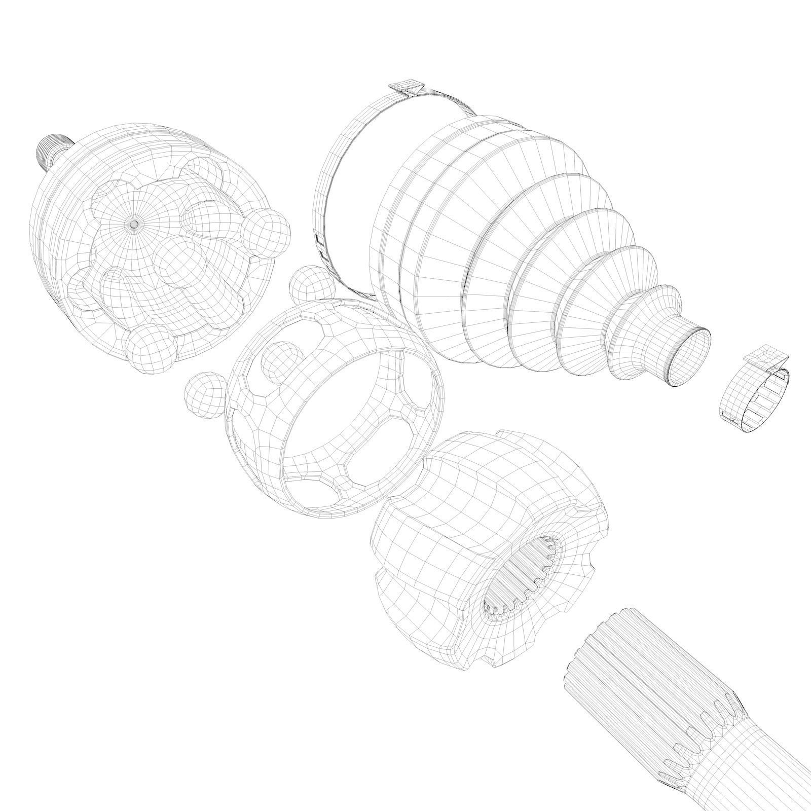 Driveshaft with CV-joints 3D model_3