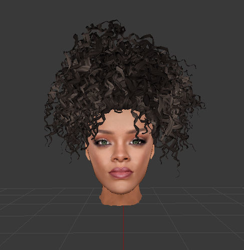 Rihanna Head Model Low-poly 3D model_3