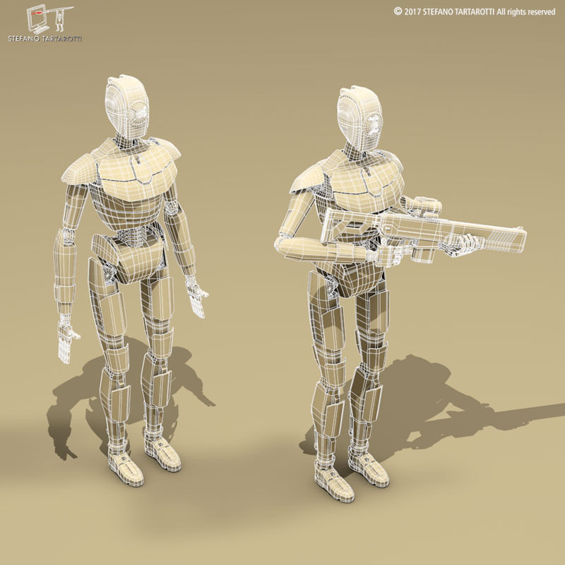 Sci-fi droid 3D model_7