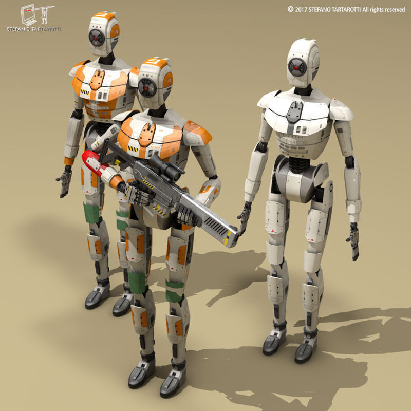 Sci-fi droid 3D model_3