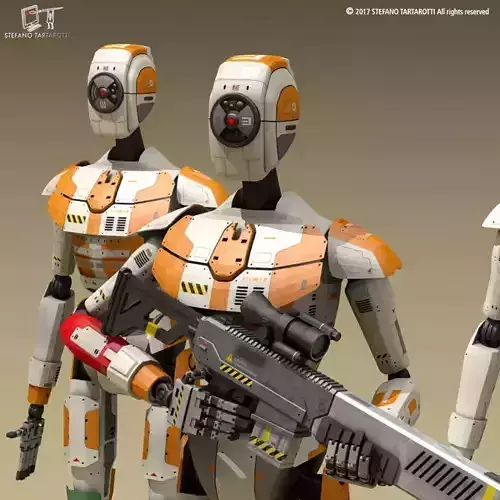 Sci-fi droid 3D model