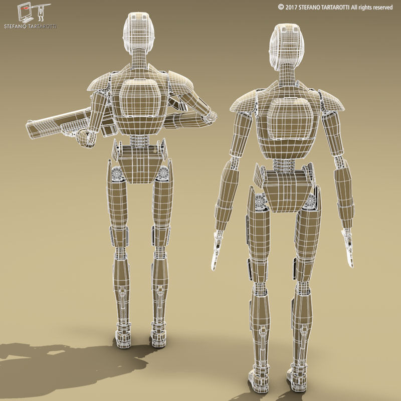 Sci-fi droid 3D model_8