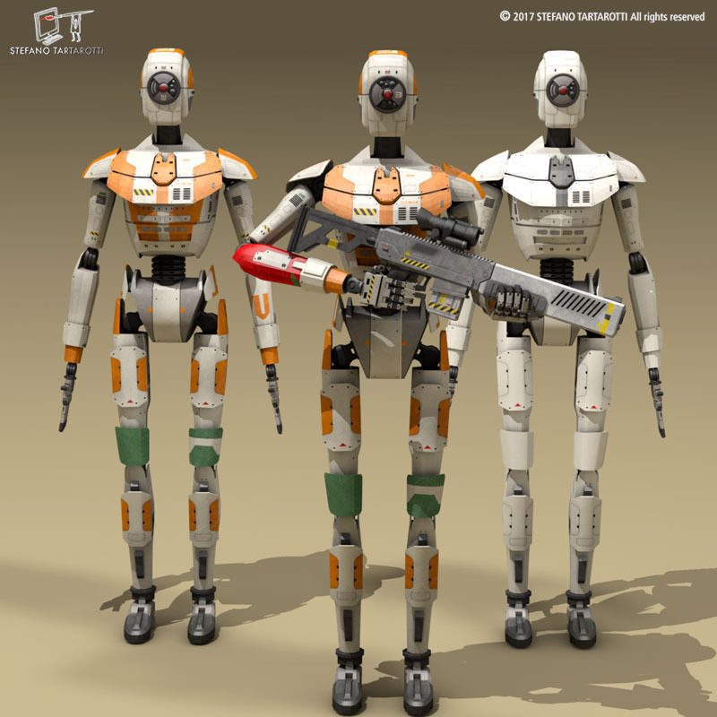 Sci-fi droid 3D model_5