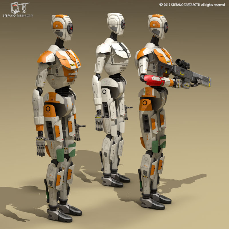 Sci-fi droid 3D model_6