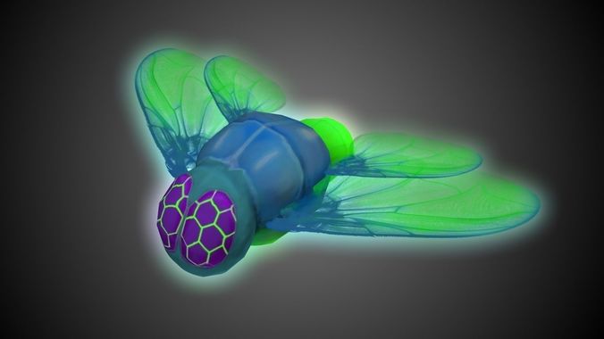 Game-Ready Scifi Fantasy Glow Fly Low-poly 3D model