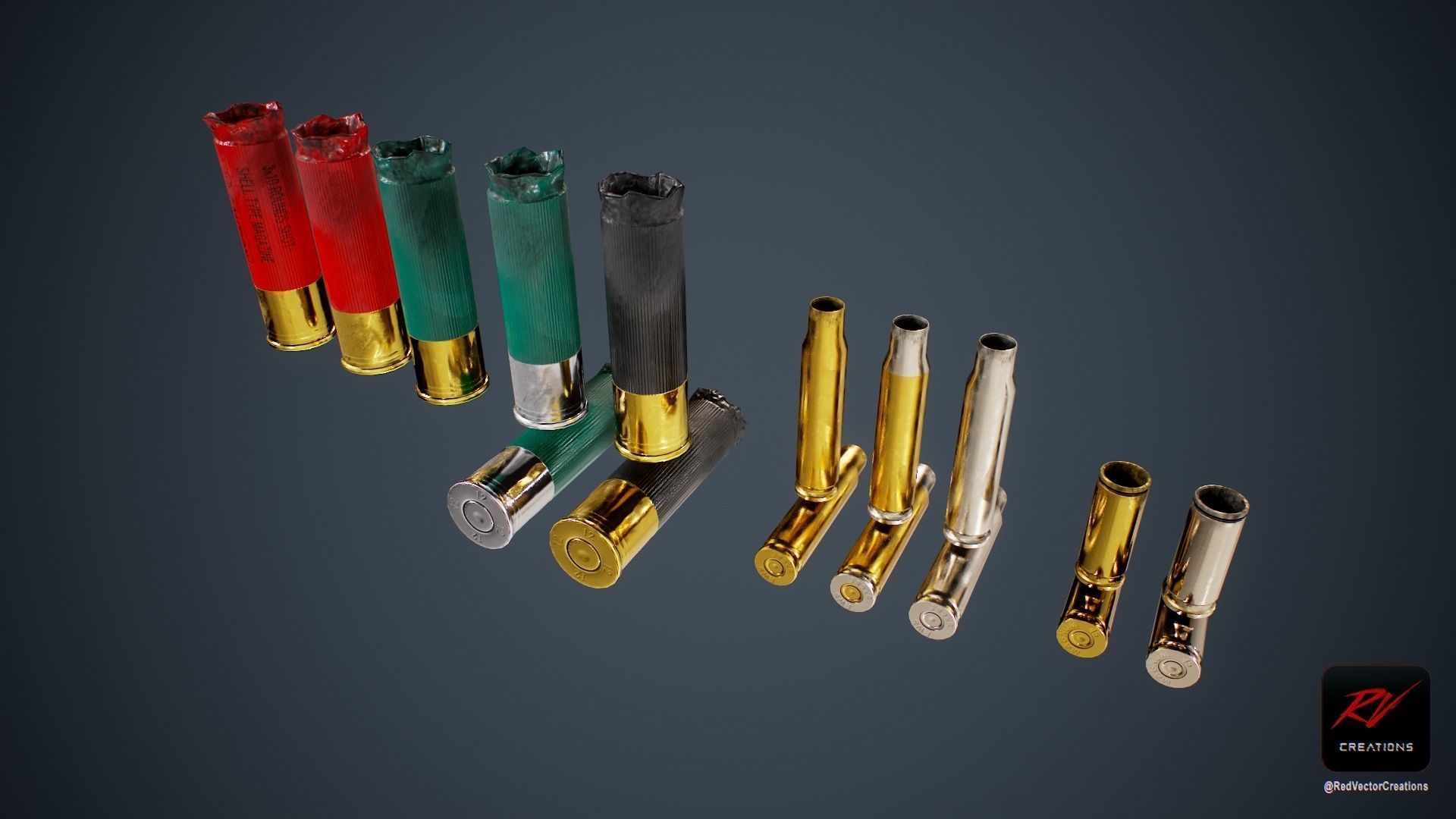 FPS Shells Pack PBR  Update 2022 Low-poly 3D model_2