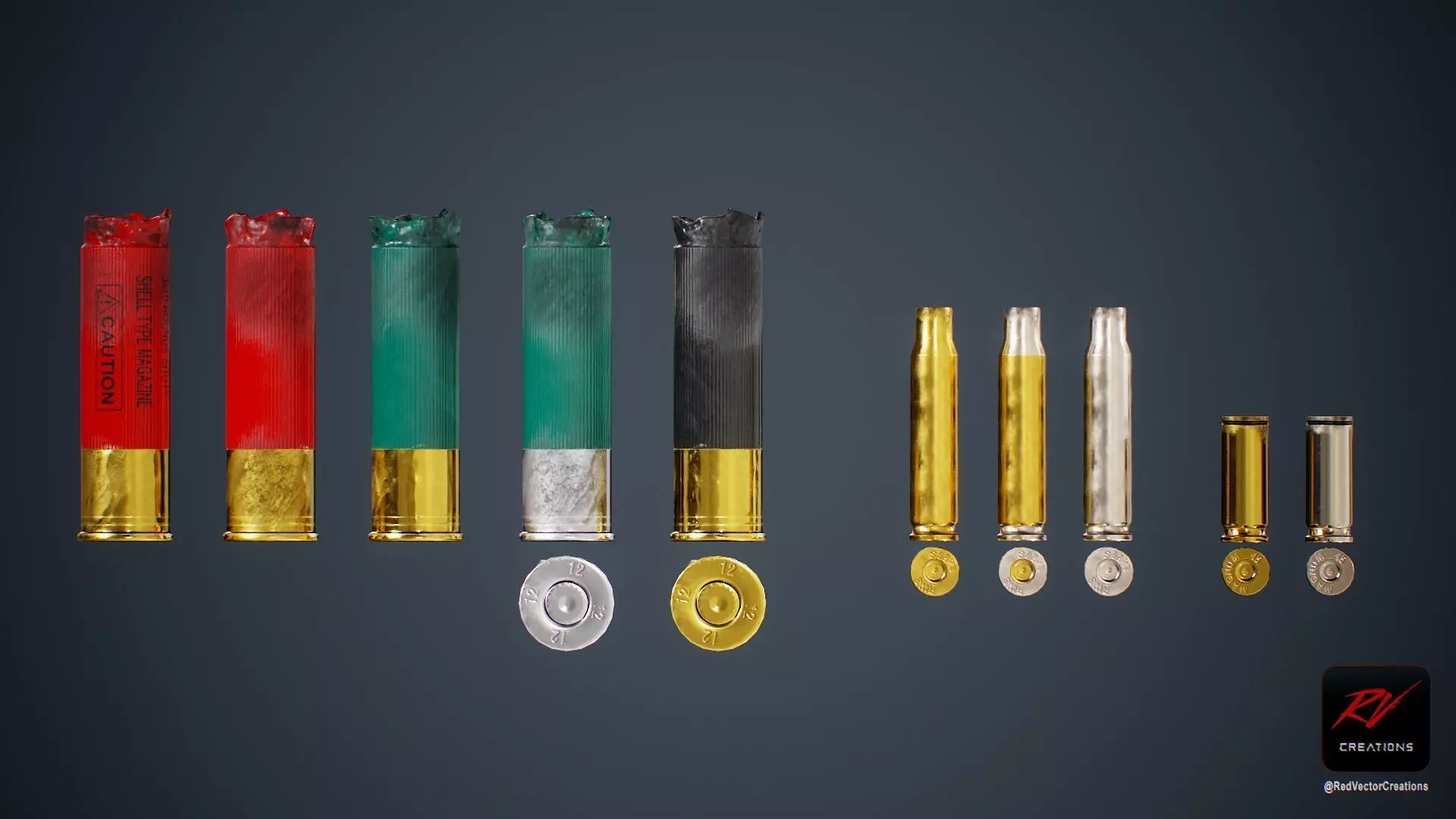 FPS Shells Pack PBR  Update 2022 Low-poly 3D model_0