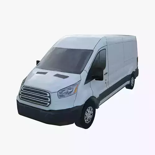 American design Panel van low polygon model Low-poly 3D model