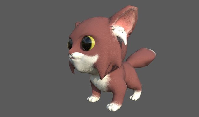 CatMac cat with big eyes Free low-poly 3D model