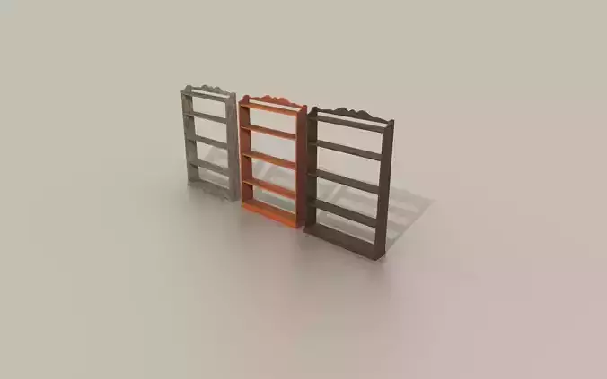 Antique Shelf low-poly game ready Low-poly 3D model