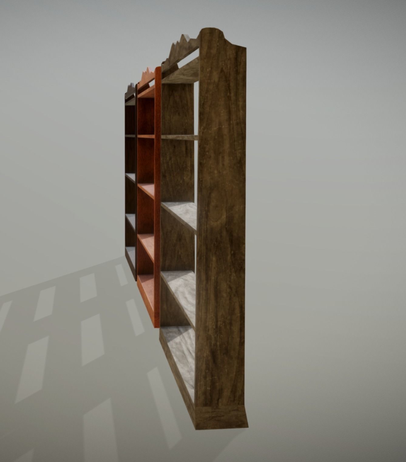Antique Shelf low-poly game ready Low-poly 3D model_3