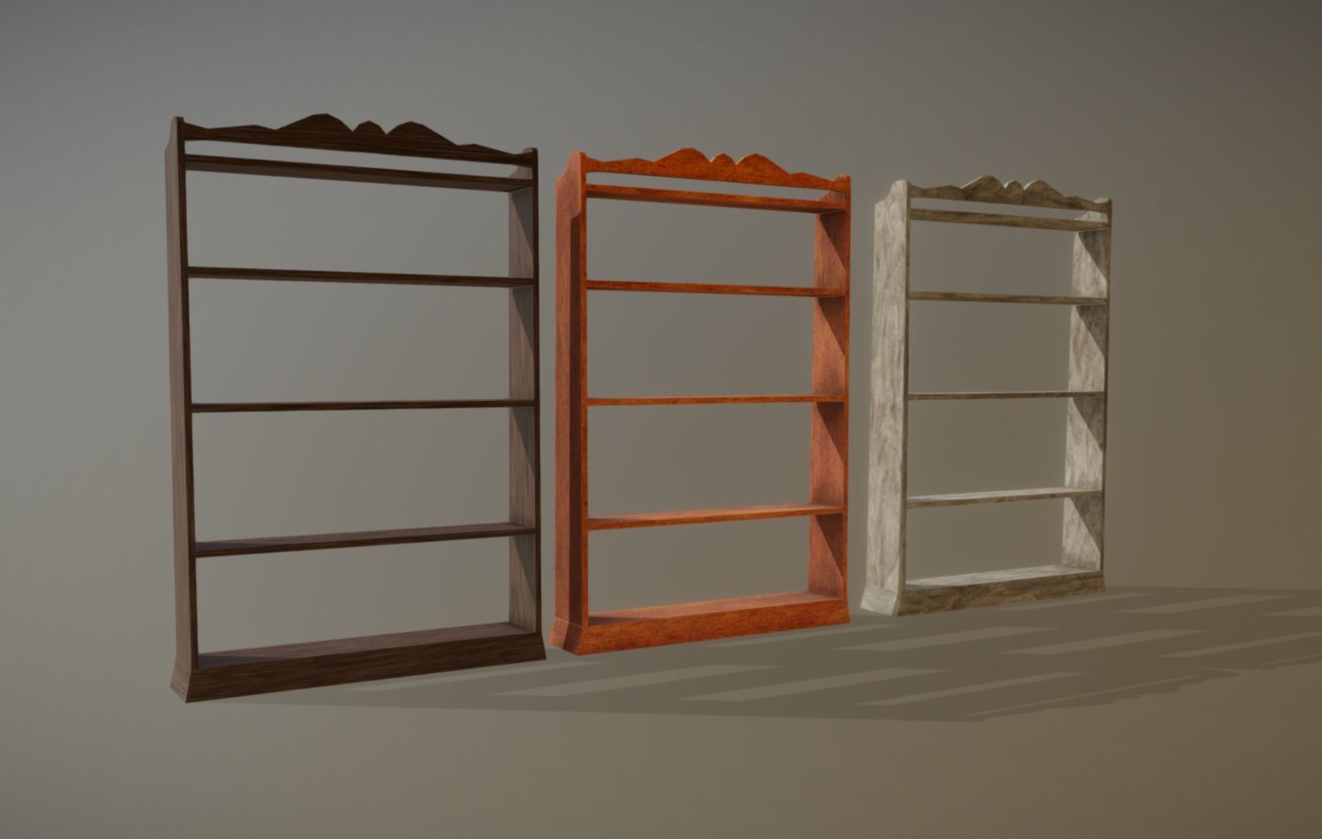 Antique Shelf low-poly game ready Low-poly 3D model_4