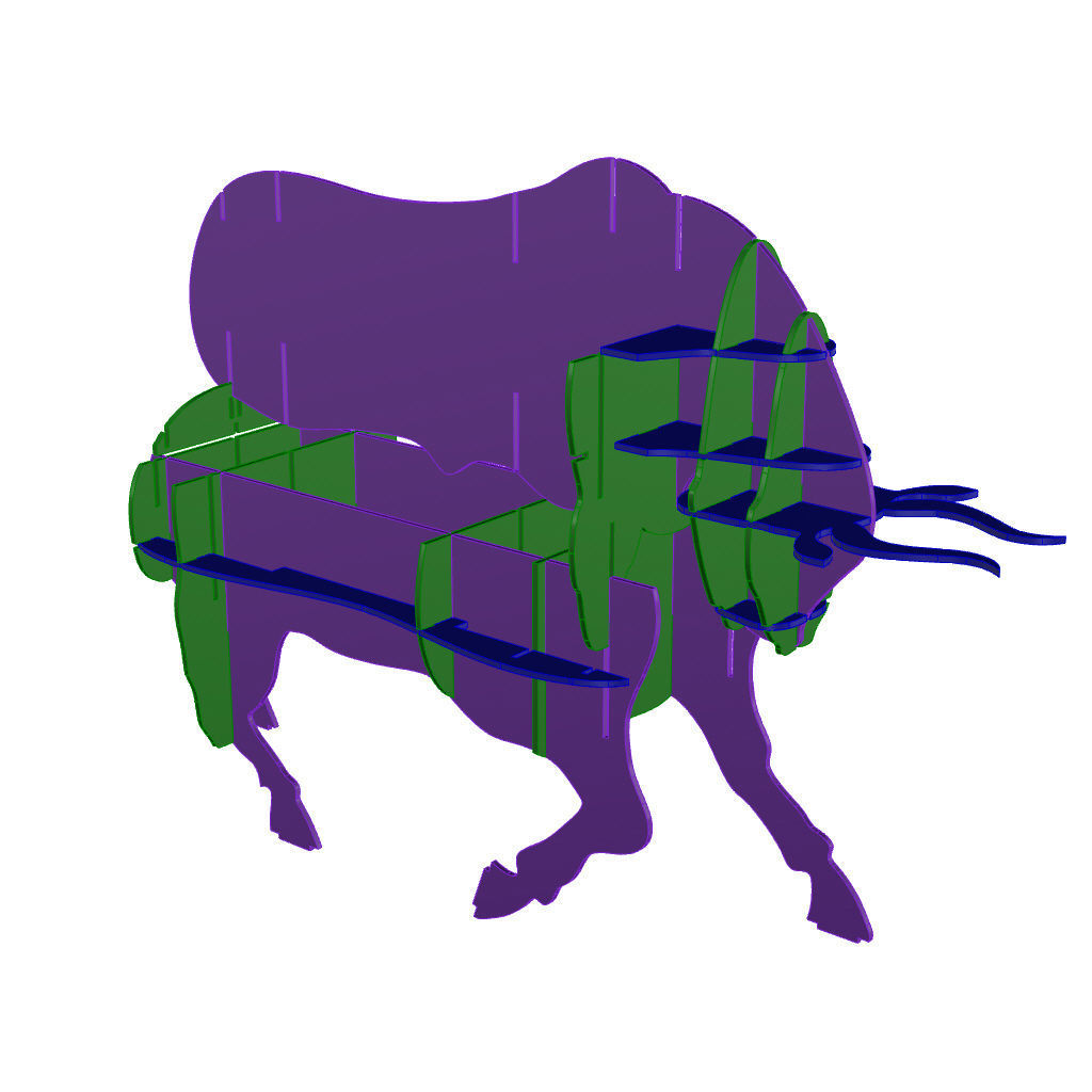 Cofee table Bull  3D model_6