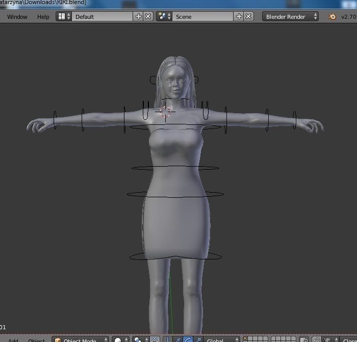 Rihanna Model Rigged Low-poly 3D model_3