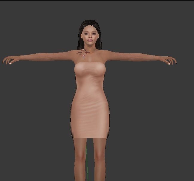 Rihanna Model Rigged Low-poly 3D model_2