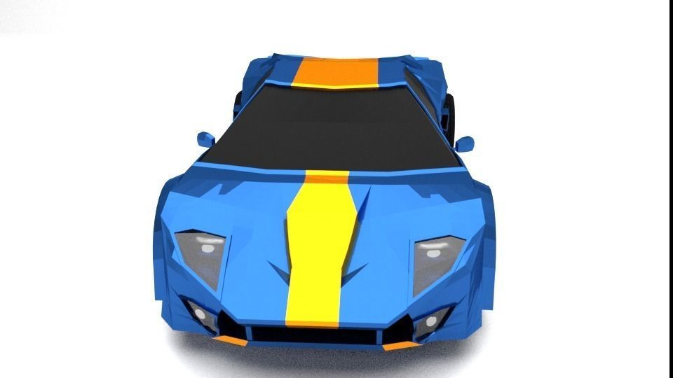 lowpoly race car Low-poly 3D model_1