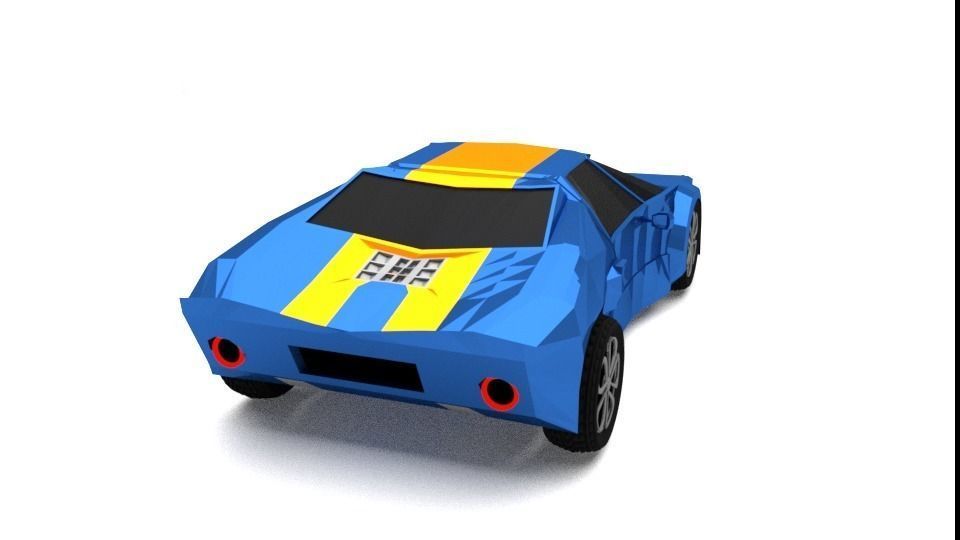 lowpoly race car Low-poly 3D model_3