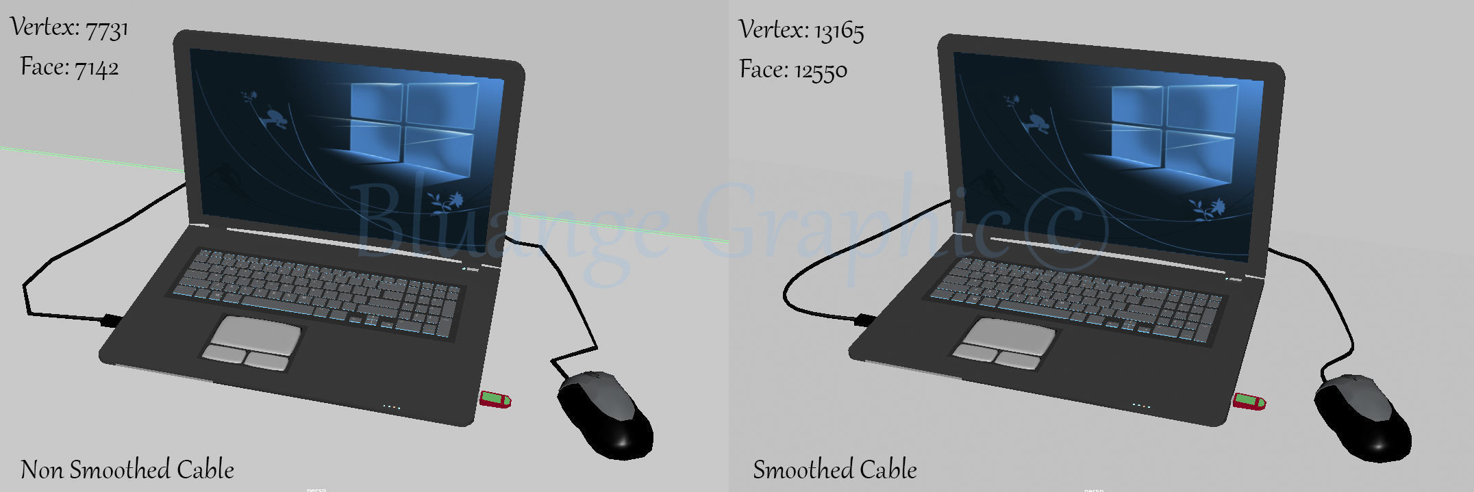Laptop with mouse 3D model_7