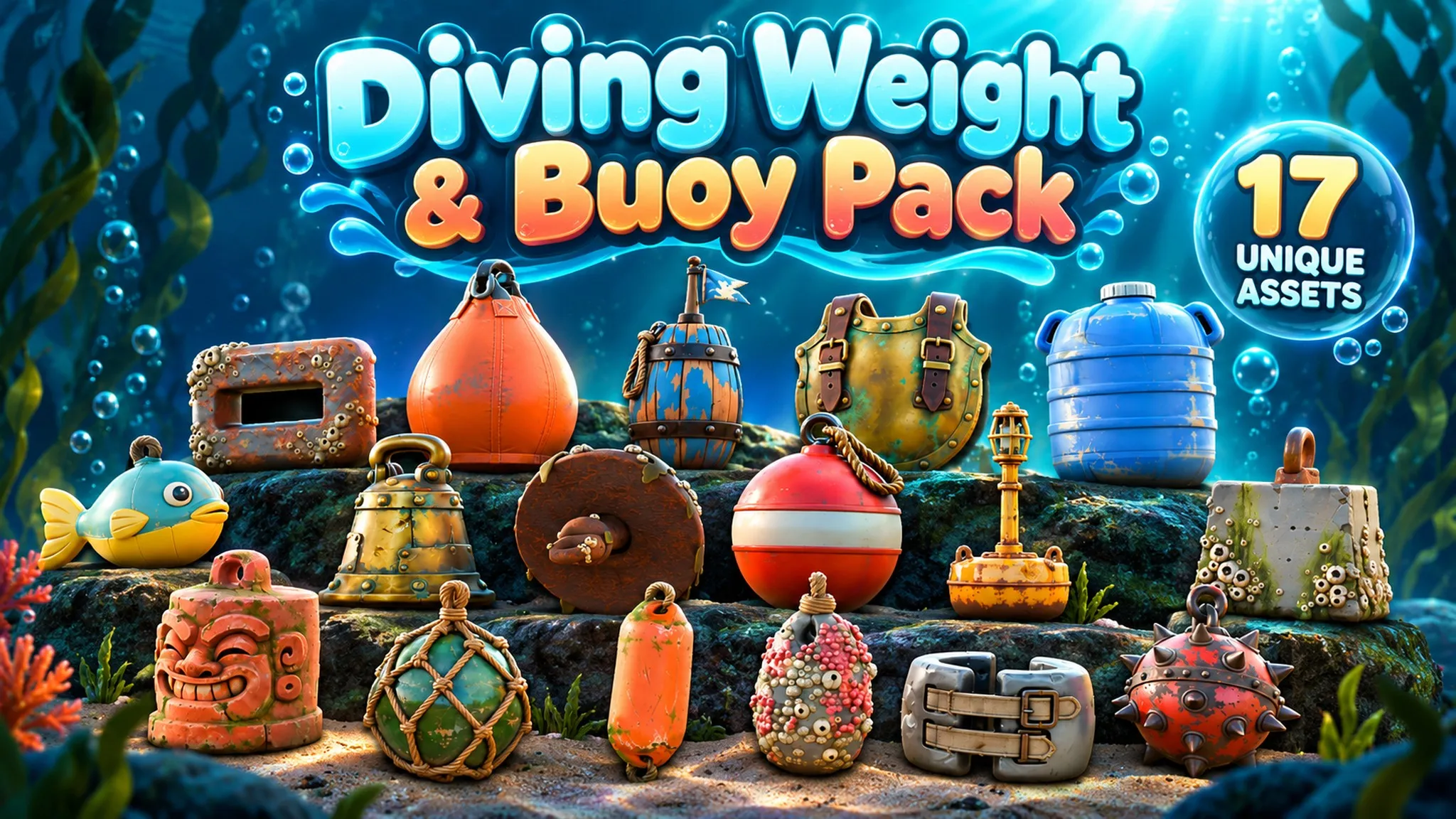 3D model Diving Weight and Buoy Pack VR / AR / low-poly | CGTrader