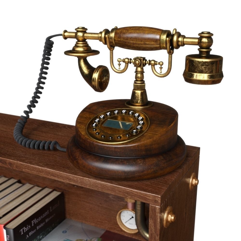 Steampunk Industrial Wall Shelf  3D model_1