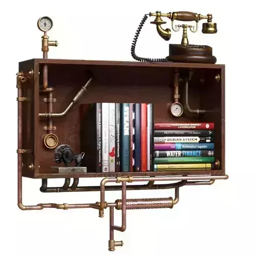 Steampunk Industrial Wall Shelf  3D model