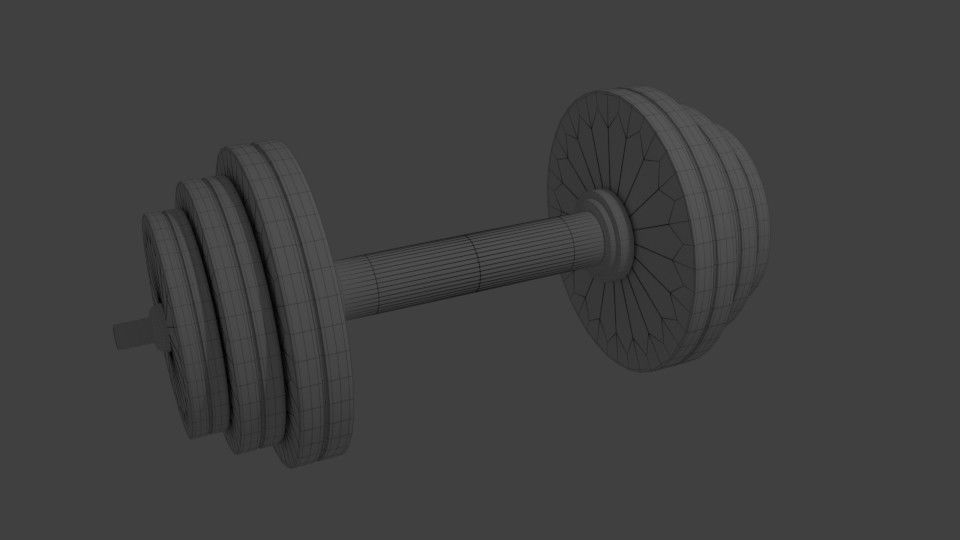 Dumbbell Low-poly 3D model_3