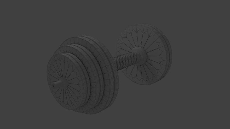 Dumbbell Low-poly 3D model_7