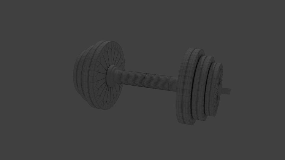 Dumbbell Low-poly 3D model_6