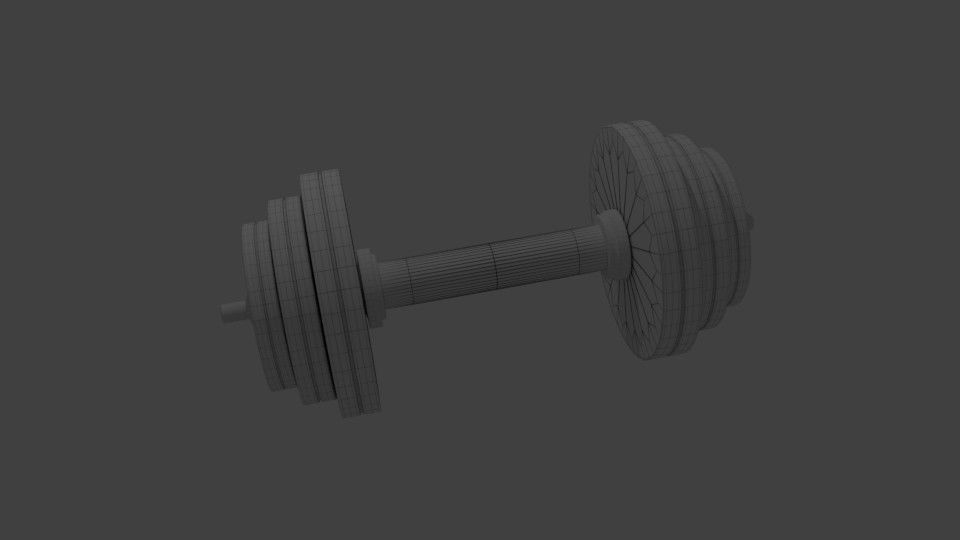 Dumbbell Low-poly 3D model_4