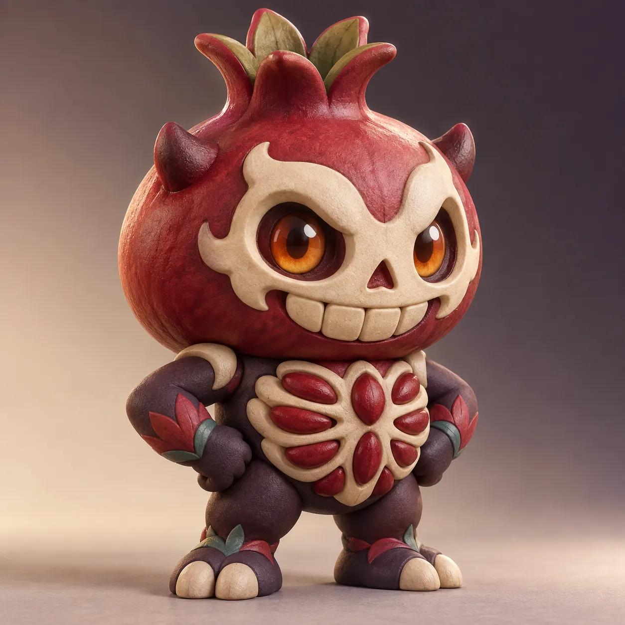Cute Pomegranate Monster 3D Model 3D model 3D printable | CGTrader