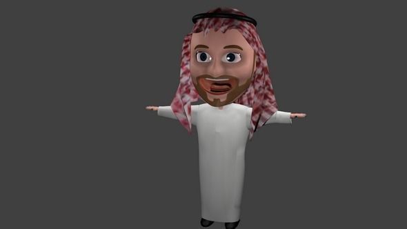 man arab Low-poly 3D model_0