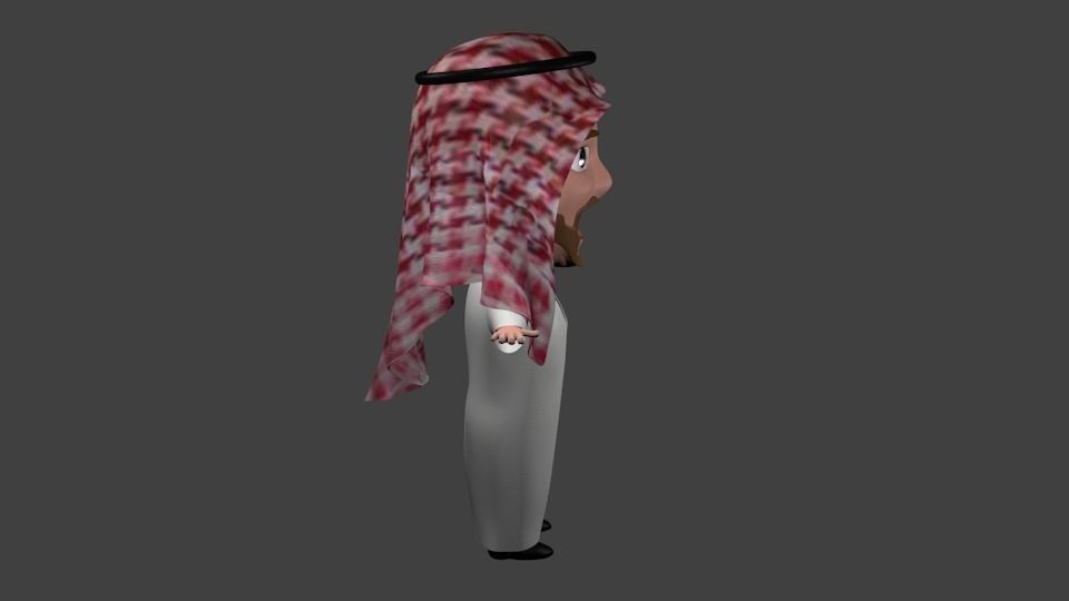 man arab Low-poly 3D model_1