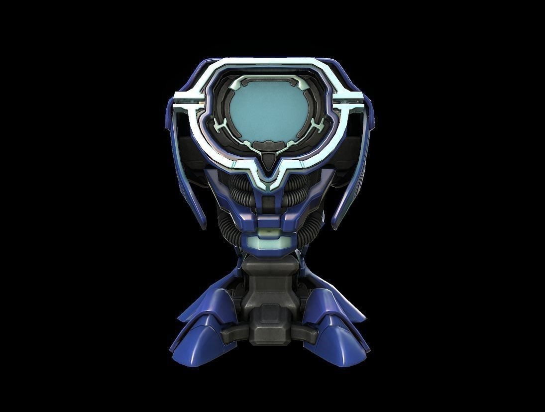 Computer Terminal Low-poly 3D model_1