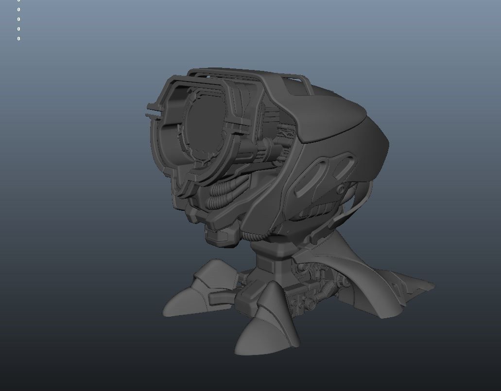 Computer Terminal Low-poly 3D model_6