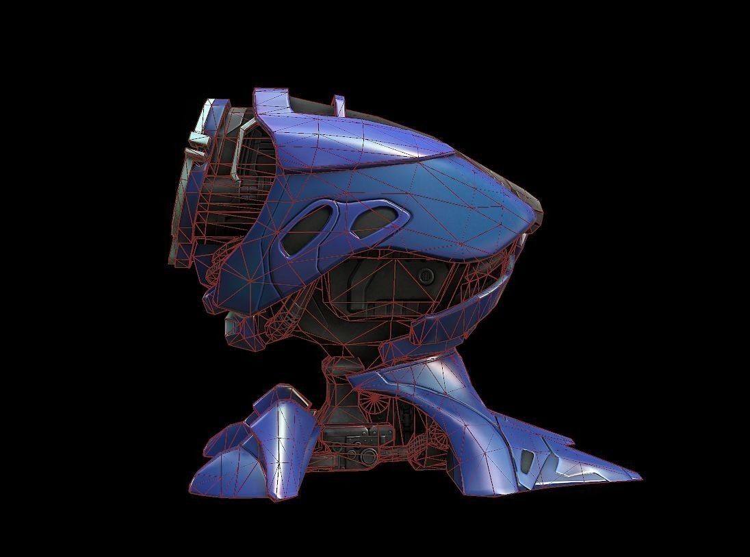 Computer Terminal Low-poly 3D model_5