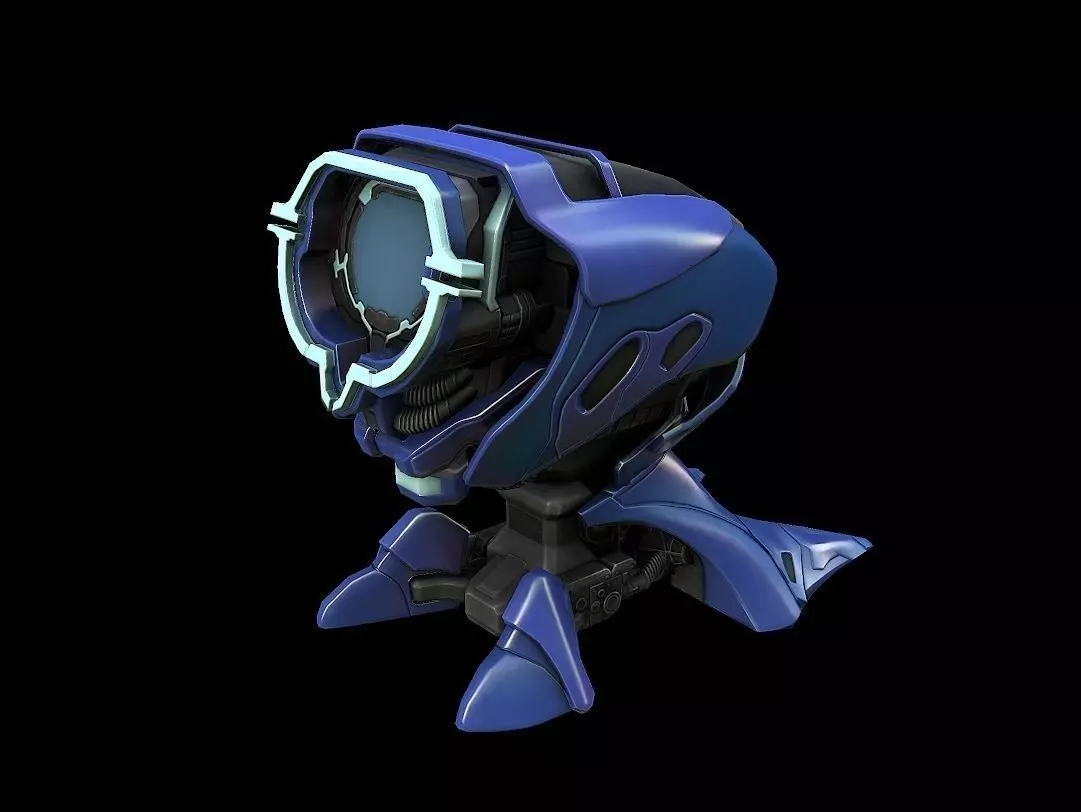 Computer Terminal Low-poly 3D model_0