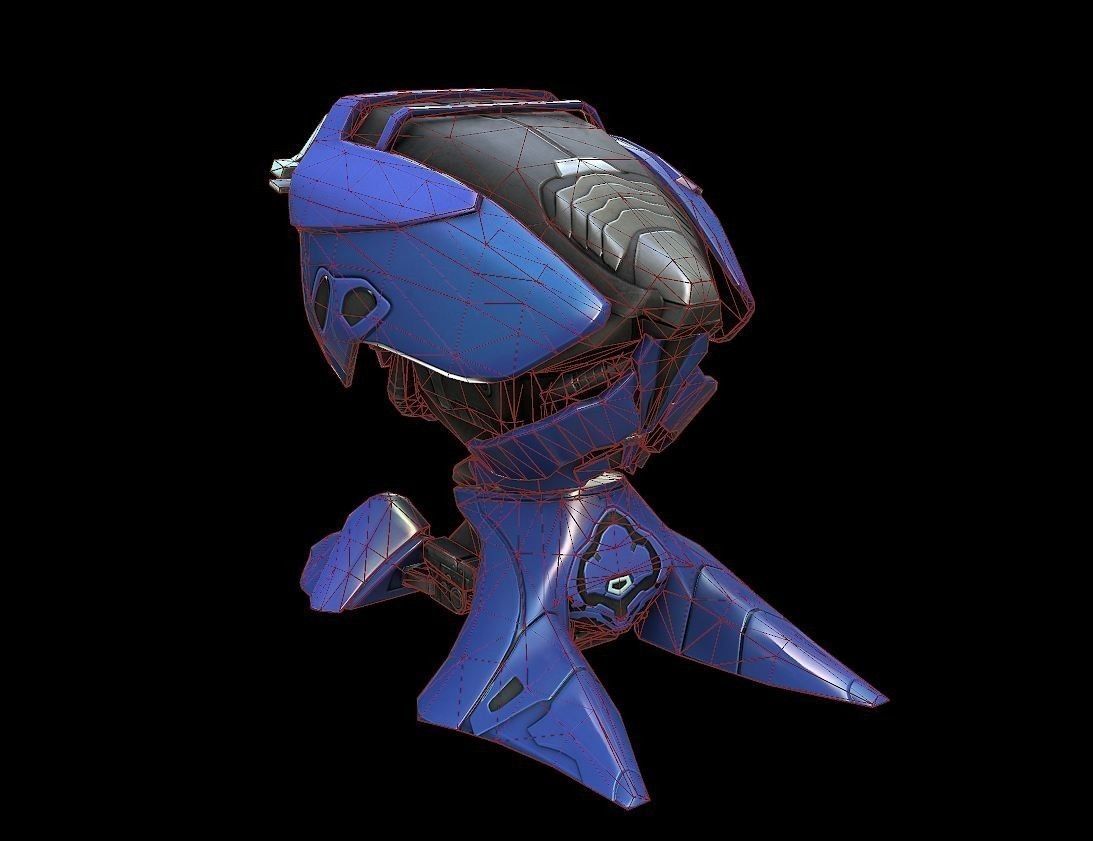 Computer Terminal Low-poly 3D model_4