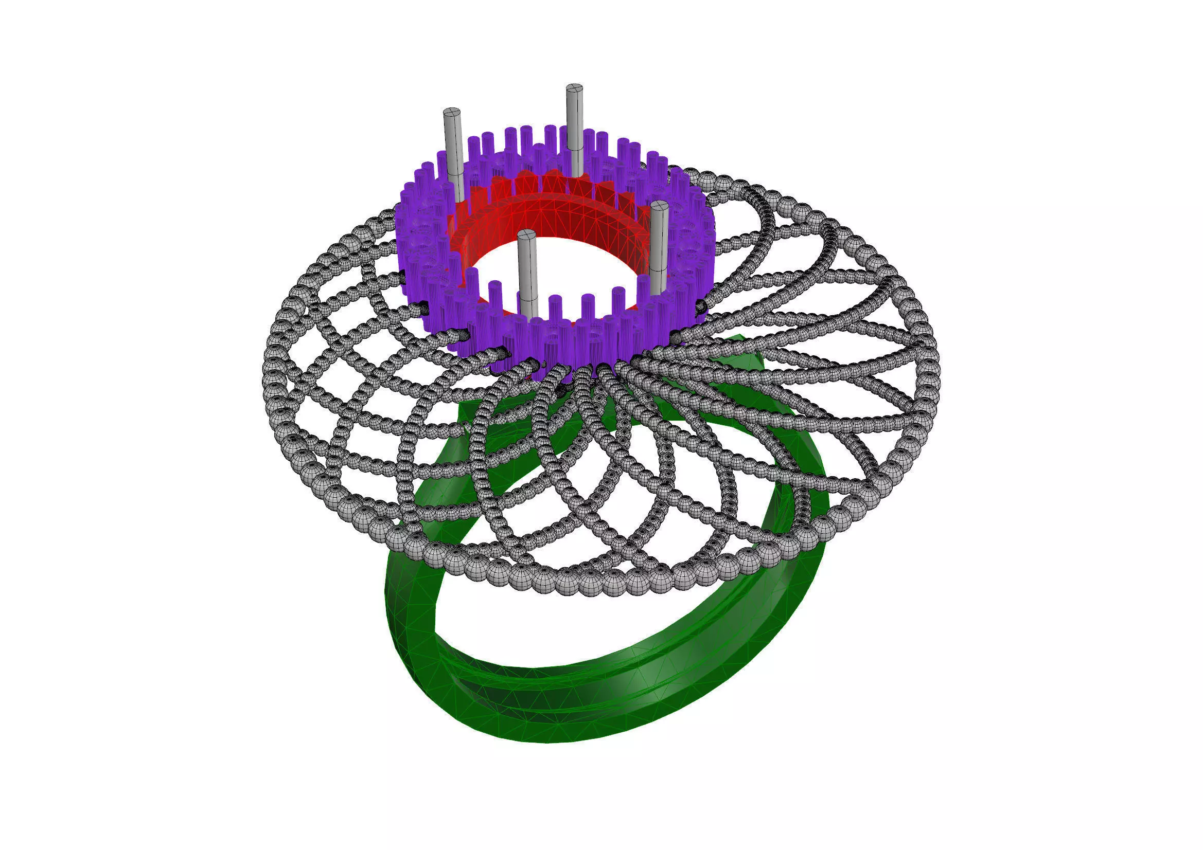An 09 circular ring with wires 3D print model