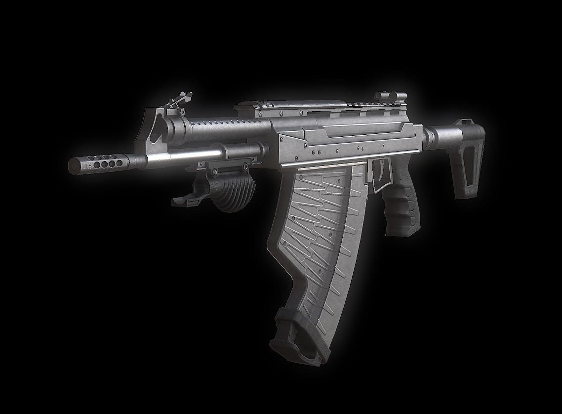 APS Model rifle Low-poly 3D model_5