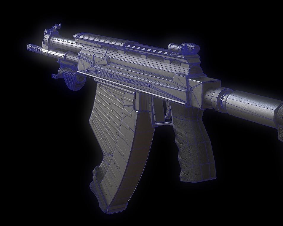 APS Model rifle Low-poly 3D model_8