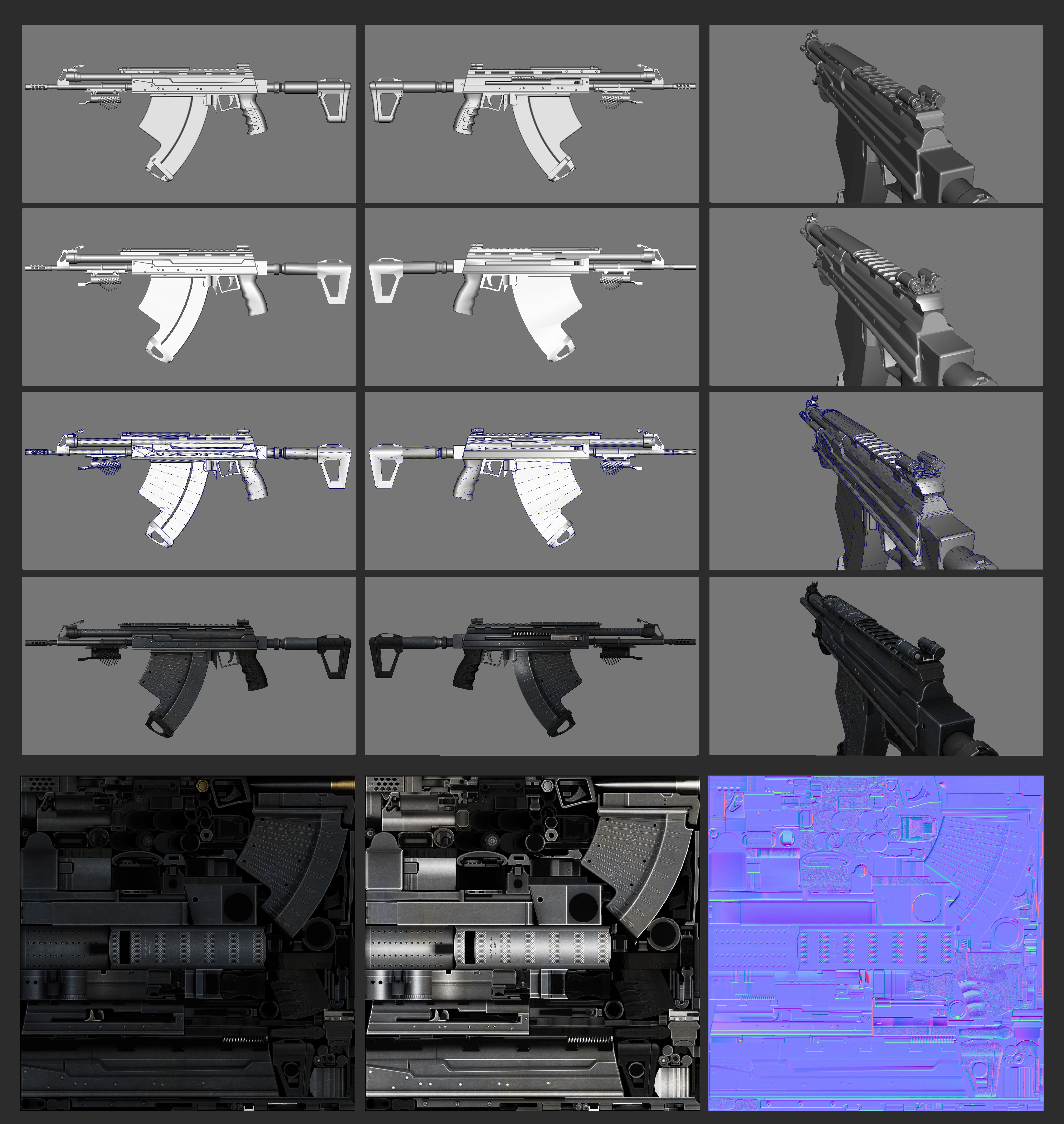 APS Model rifle Low-poly 3D model_10