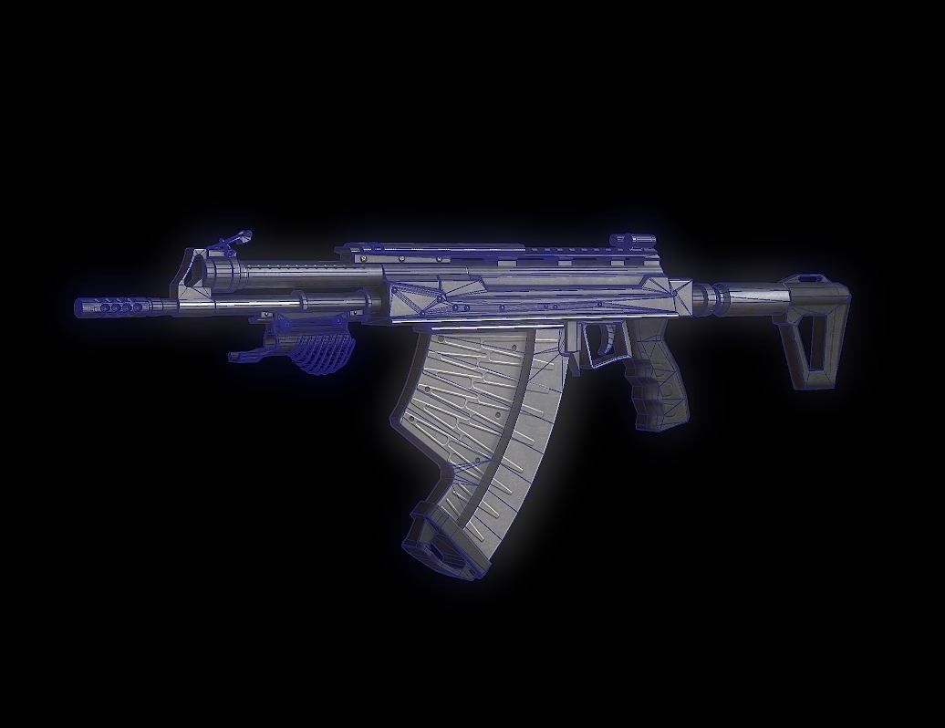 APS Model rifle Low-poly 3D model_3