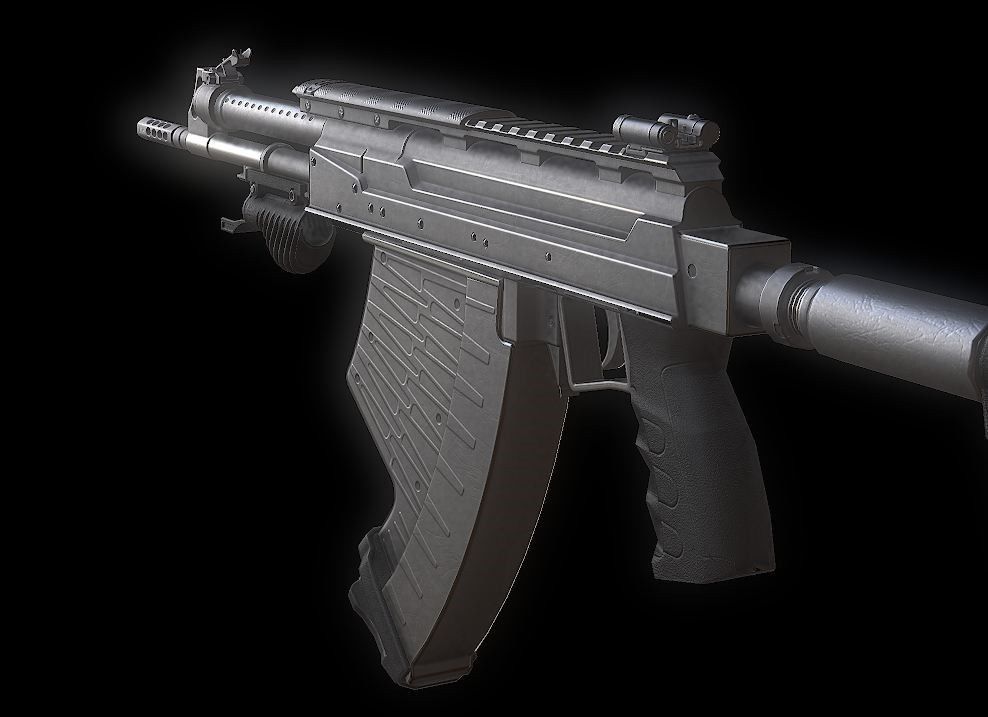 APS Model rifle Low-poly 3D model_6