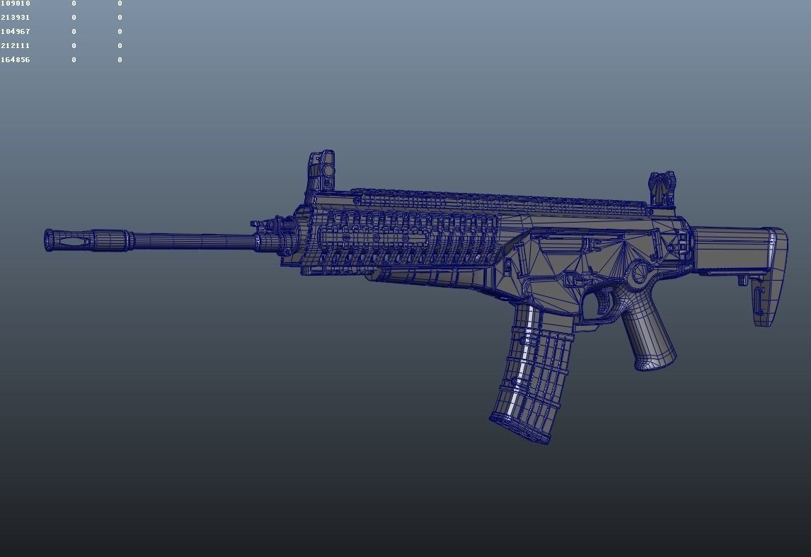 rx160 Model gun Low-poly 3D model_7