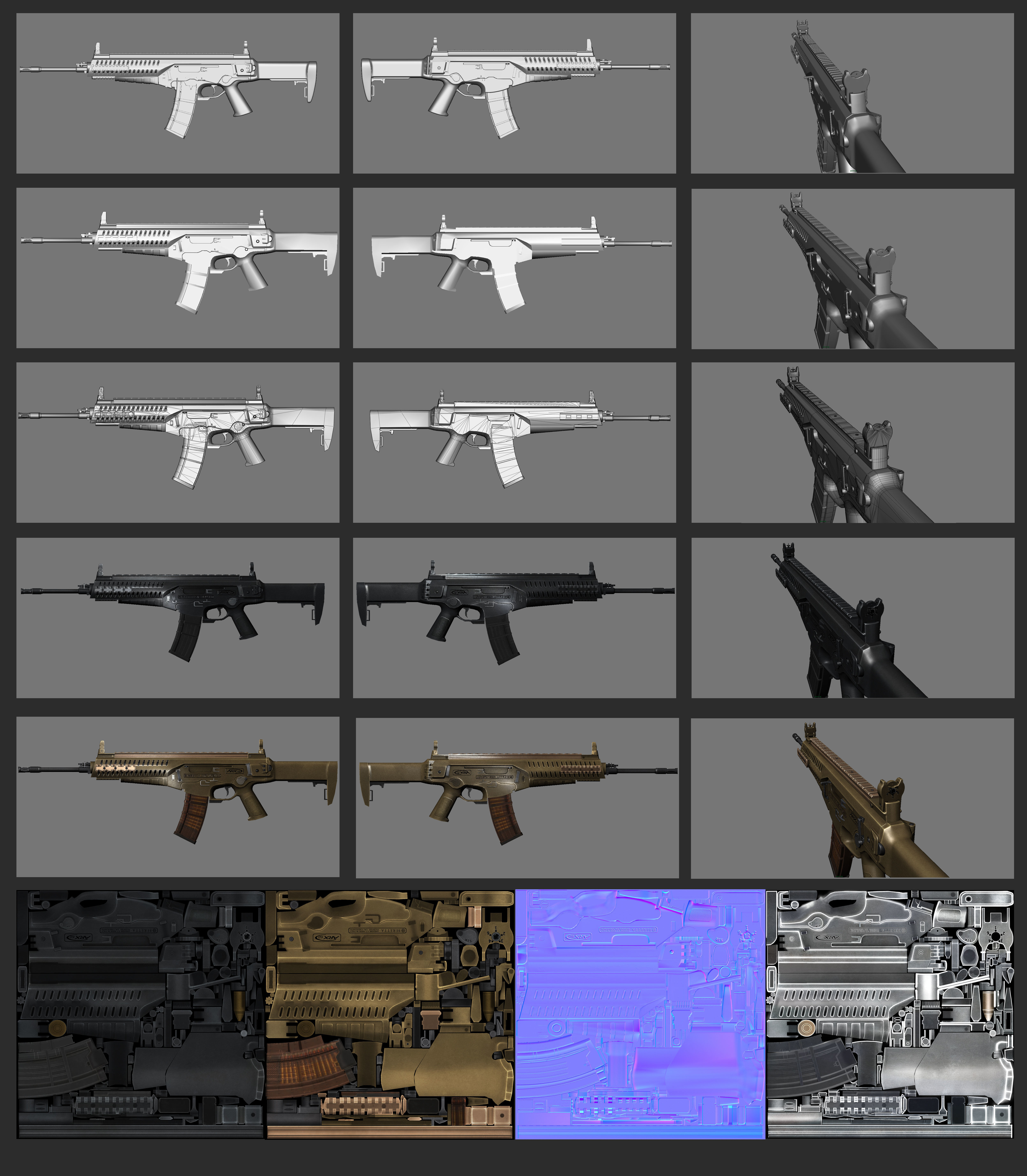 rx160 Model gun Low-poly 3D model_8