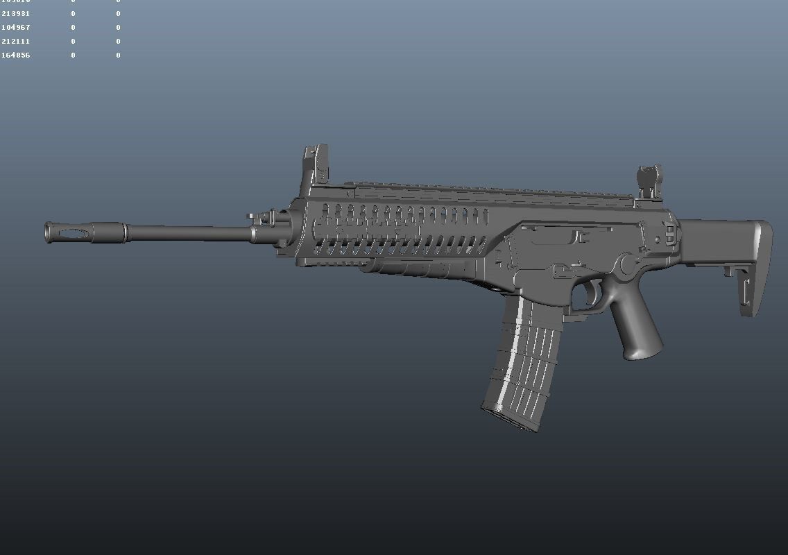 rx160 Model gun Low-poly 3D model_6