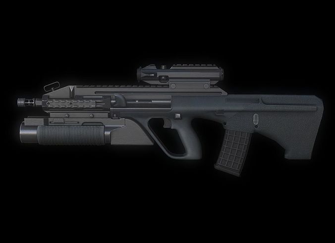 AUGA3 Model assault rifle Low-poly 3D model