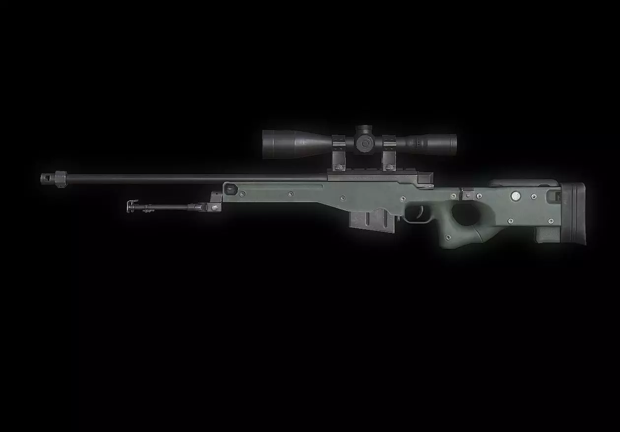 AWM Model sniper rifle Low-poly 3D model_0