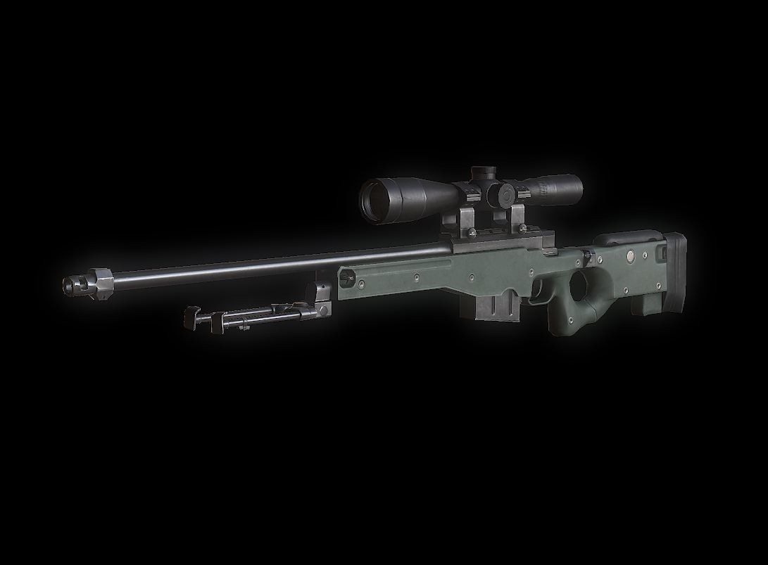 AWM Model sniper rifle Low-poly 3D model_2