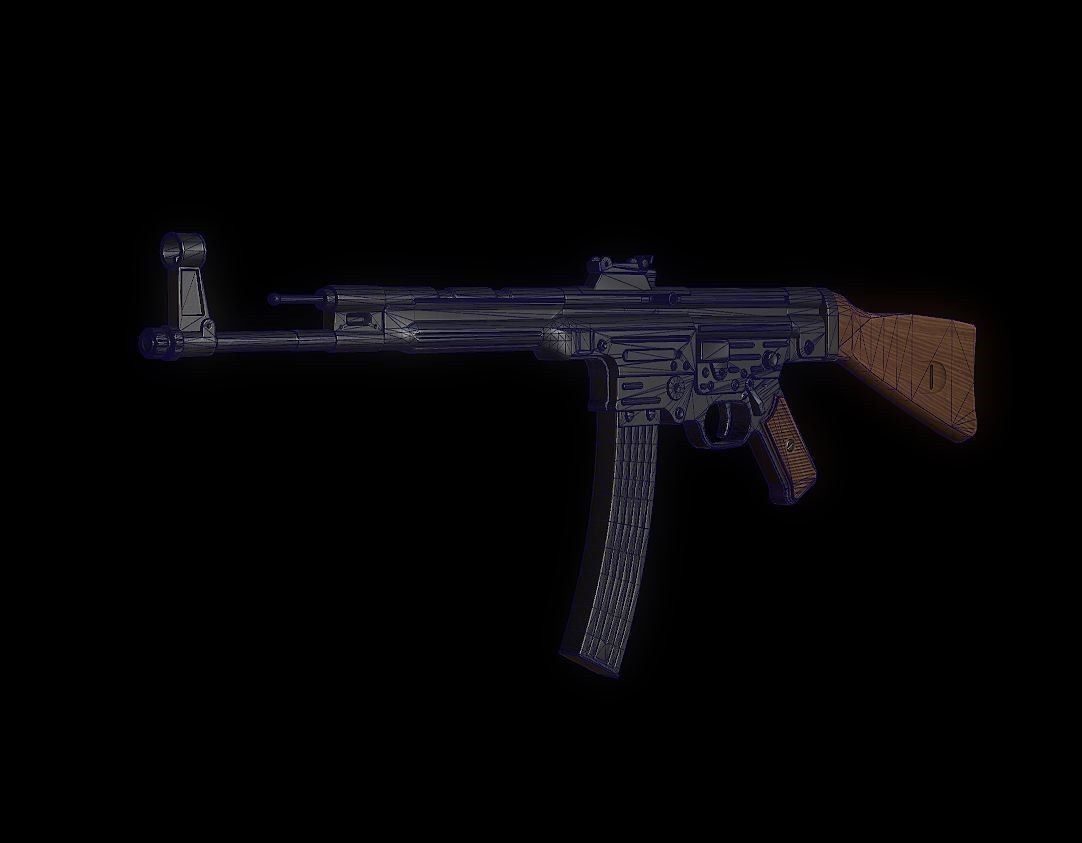 STG44 Model gun Low-poly 3D model_3